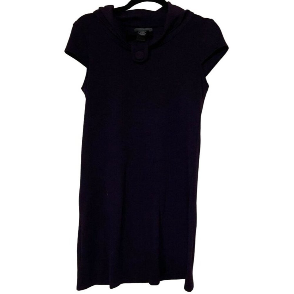 Alyn Paige New York Women Purple Mini Dress w/Cap Sleeve Size M Polyester Blend